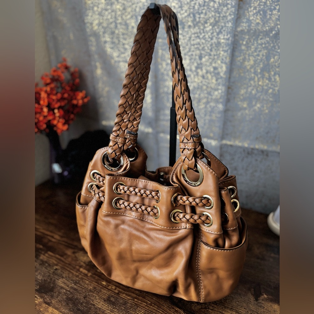 Michael Kors Braided Astor Grommet Satchel EUC - Picture 6 of 14